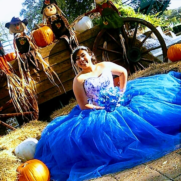 royal blue mexican dress